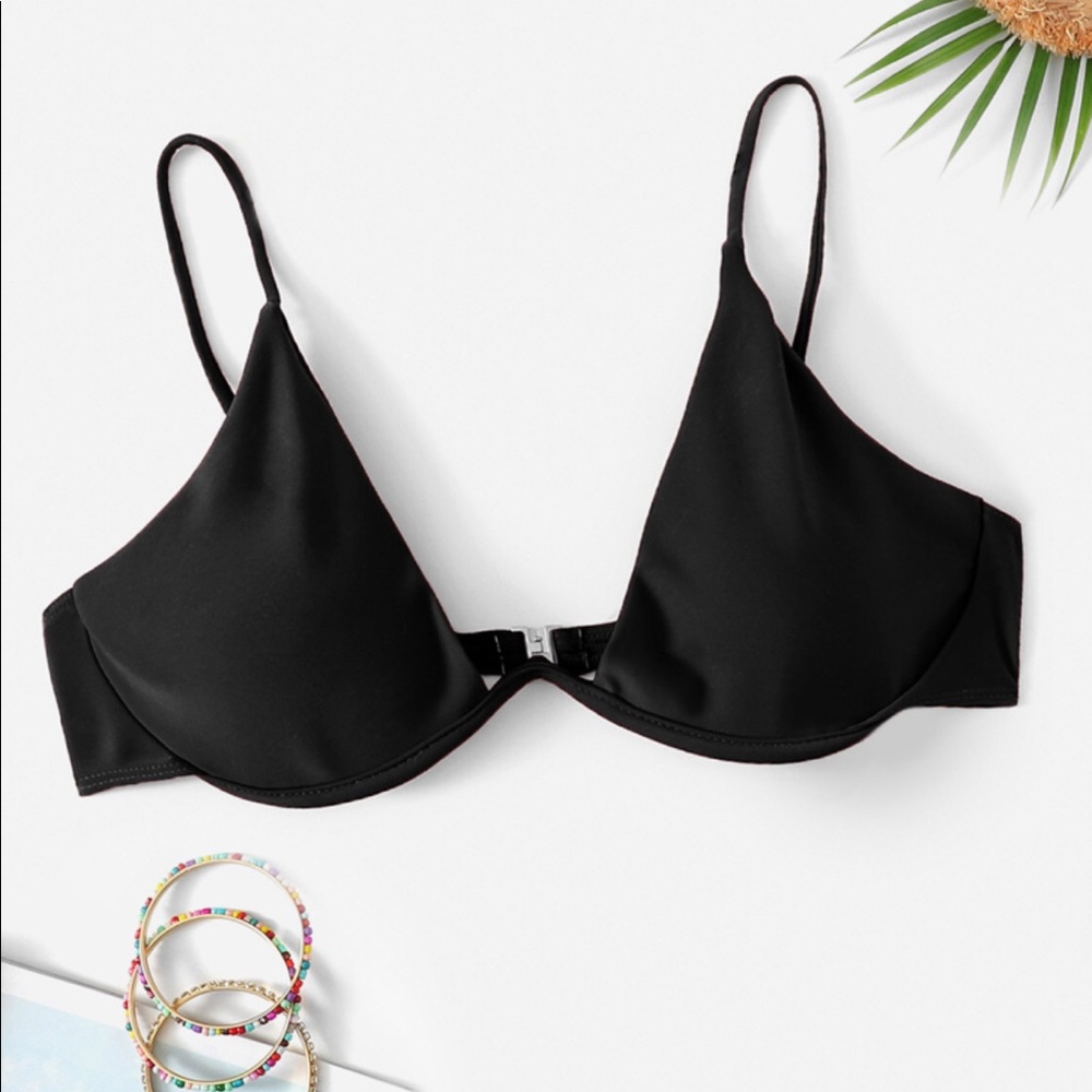 SHEIN black wire padded bikini top size M